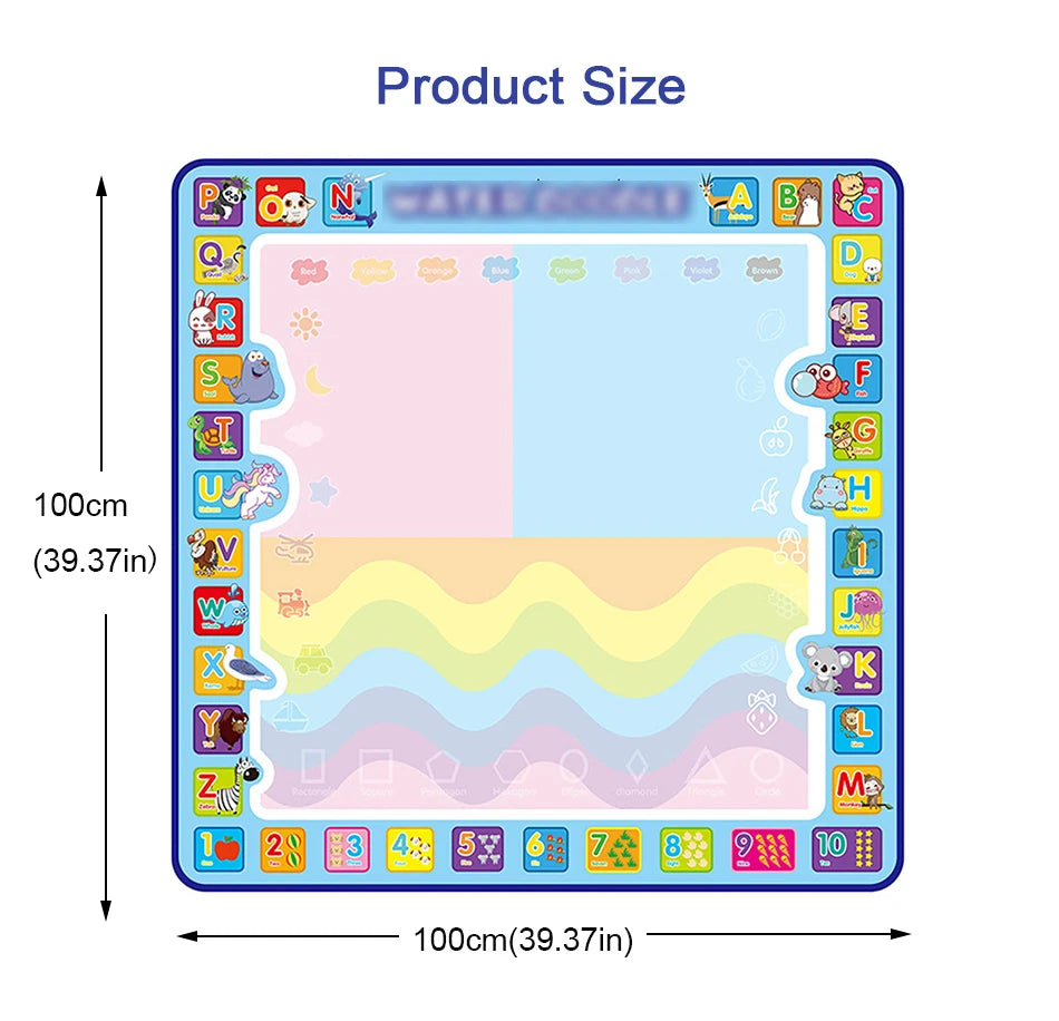 Coolplay Magic Water Drawing Mat Coloring Doodle Mat with Magic Pens Montessori Toys Painting Board Educational Toys for Kids