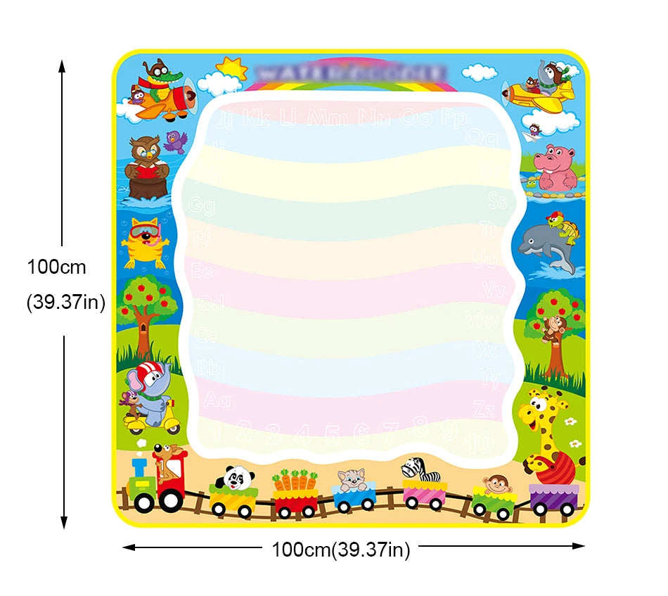 Coolplay Magic Water Drawing Mat Coloring Doodle Mat with Magic Pens Montessori Toys Painting Board Educational Toys for Kids