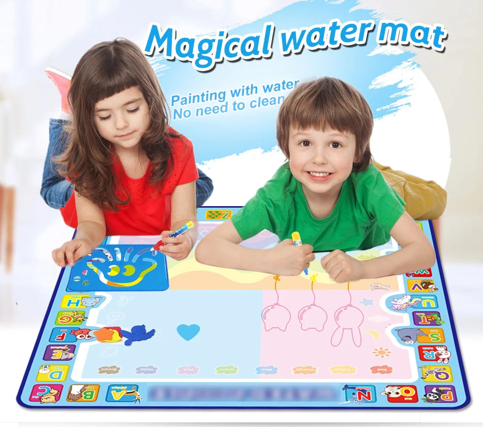 Coolplay Magic Water Drawing Mat Coloring Doodle Mat with Magic Pens Montessori Toys Painting Board Educational Toys for Kids