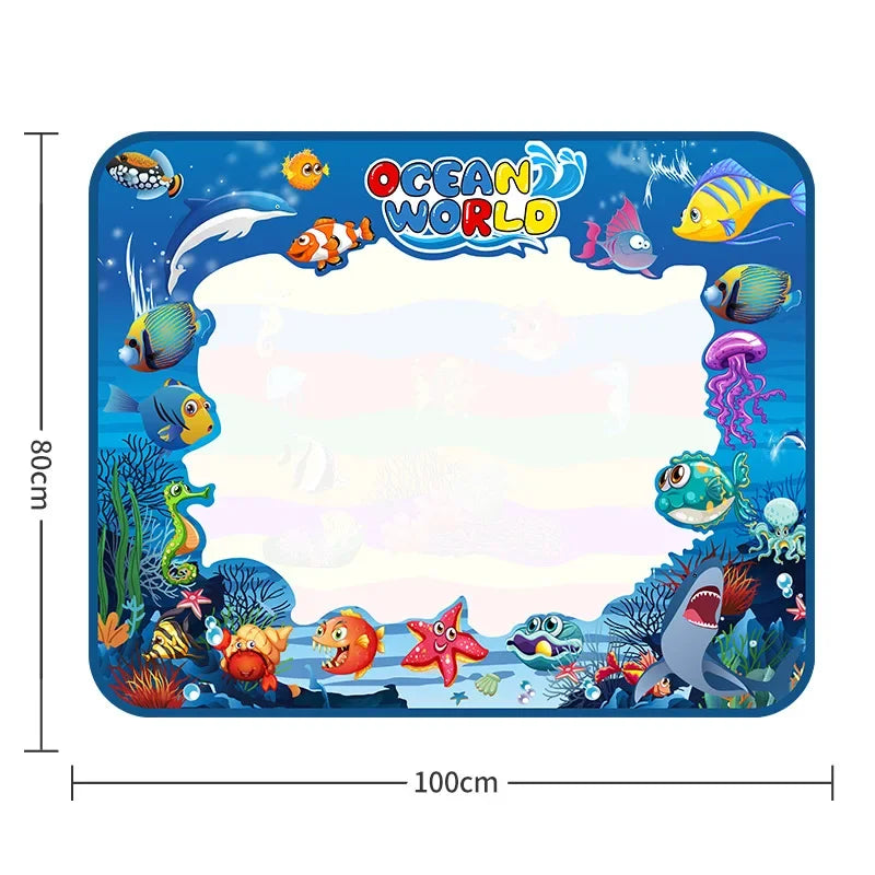 2023 New Arrivals Magic Water Drawing Mat with Fluorescent Pen Painting Board Early Educational Toys Montessori Toys for Kids