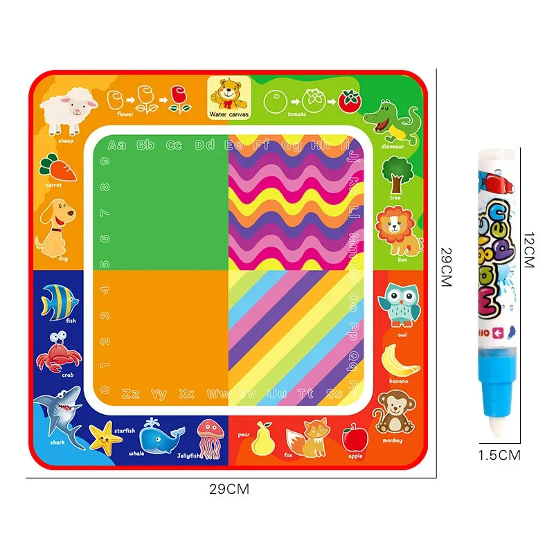 2023 New Arrivals Magic Water Drawing Mat with Fluorescent Pen Painting Board Early Educational Toys Montessori Toys for Kids