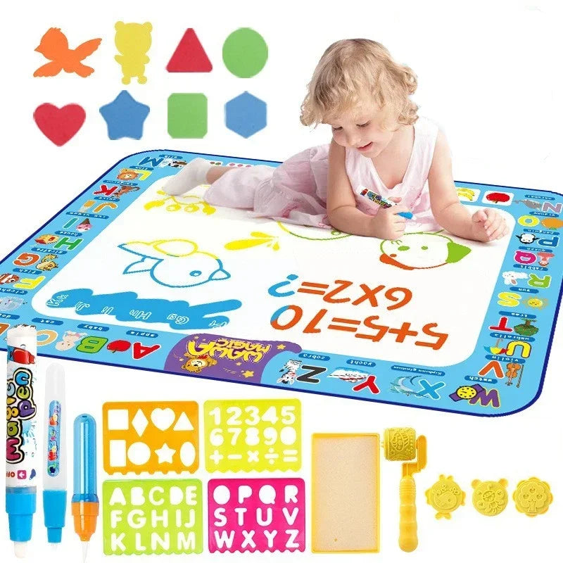 2023 New Arrivals Magic Water Drawing Mat with Fluorescent Pen Painting Board Early Educational Toys Montessori Toys for Kids