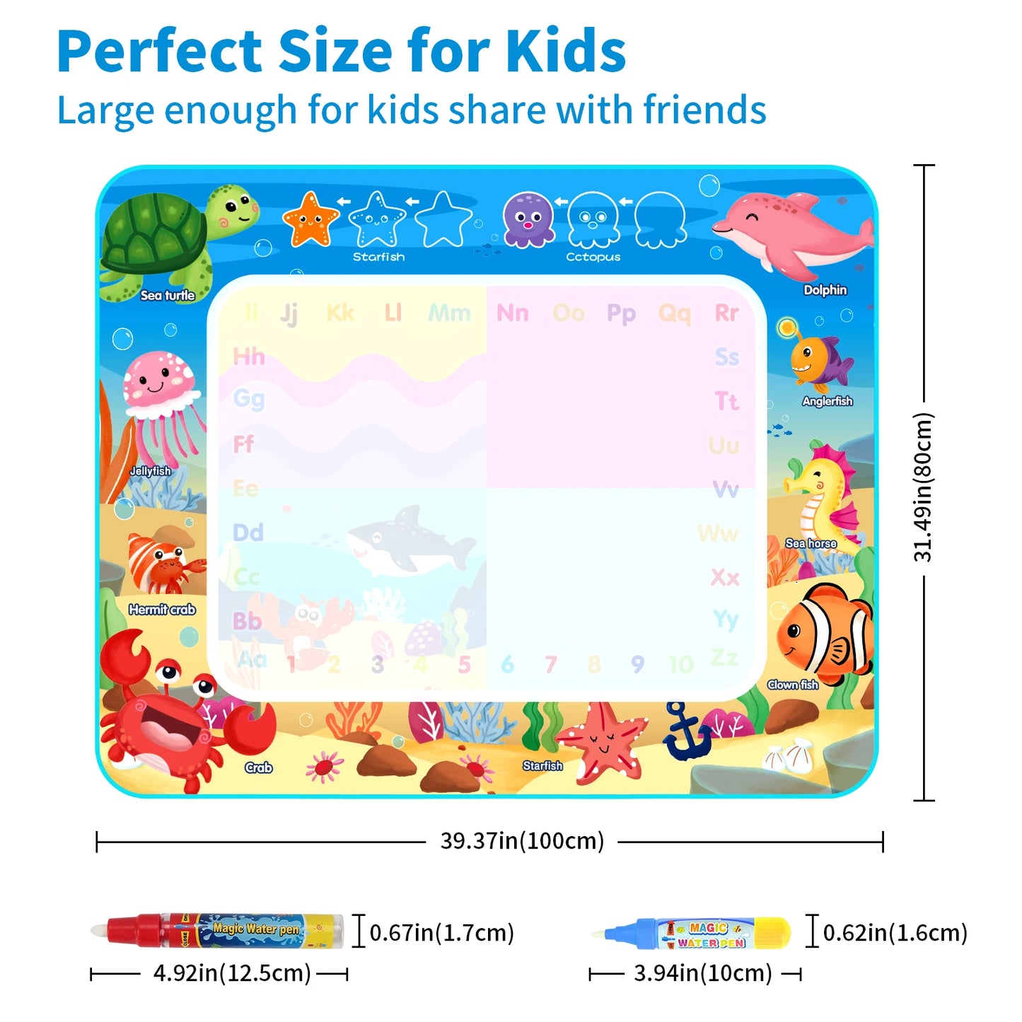 Coolplay Magic Water Drawing Mat Coloring Doodle Mat with Magic Pens Montessori Toys Painting Board Educational Toys for Kids