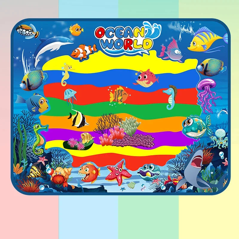 2023 New Arrivals Magic Water Drawing Mat with Fluorescent Pen Painting Board Early Educational Toys Montessori Toys for Kids