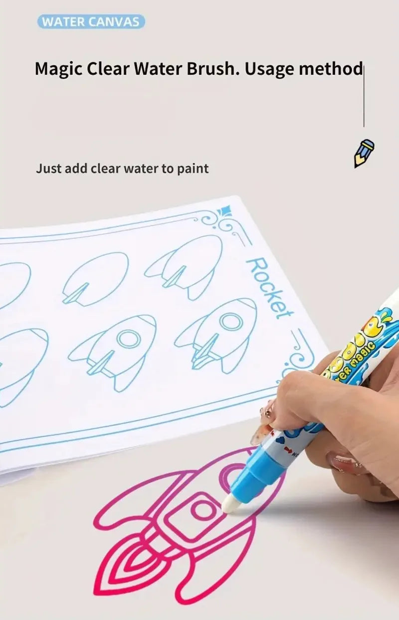 Magic Water Drawing Mat Coloring Doodle With Reusable Magic Pens Montessori Painting Board Educational Toys Kids Gift 100x80CM