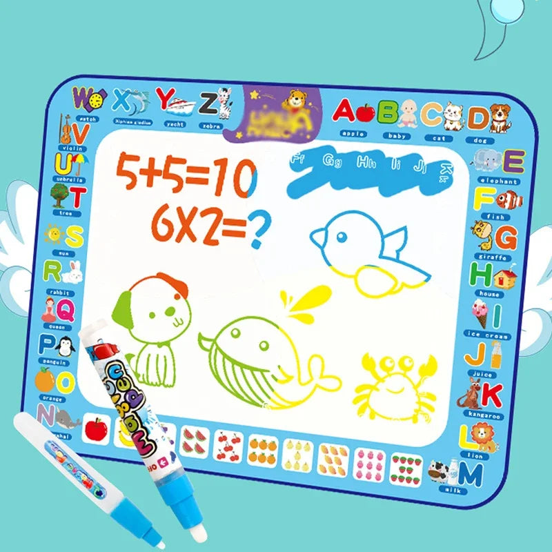 2023 New Arrivals Magic Water Drawing Mat with Fluorescent Pen Painting Board Early Educational Toys Montessori Toys for Kids