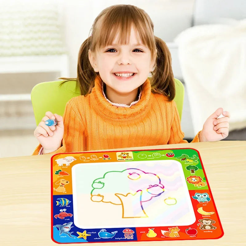 2023 New Arrivals Magic Water Drawing Mat with Fluorescent Pen Painting Board Early Educational Toys Montessori Toys for Kids