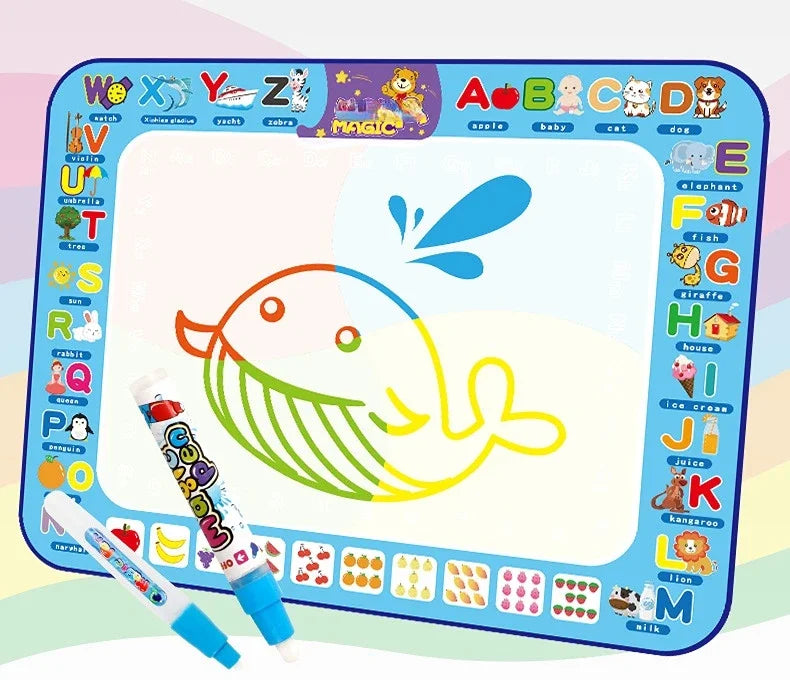 2023 New Arrivals Magic Water Drawing Mat with Fluorescent Pen Painting Board Early Educational Toys Montessori Toys for Kids