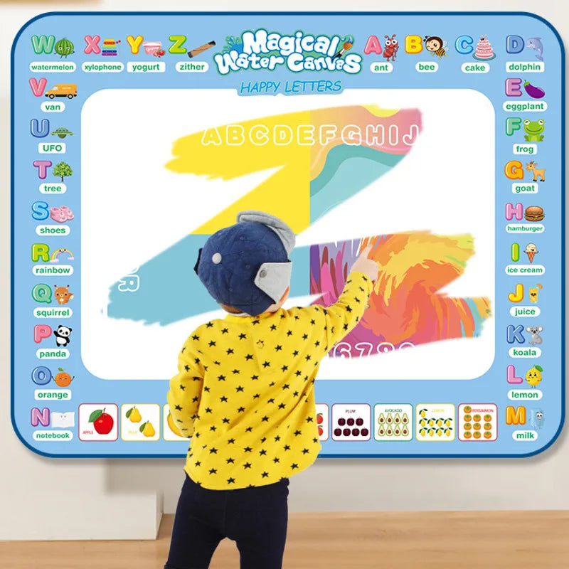 Magic Water Drawing Mat Coloring Doodle With Reusable Magic Pens Montessori Painting Board Educational Toys Kids Gift 100x80CM